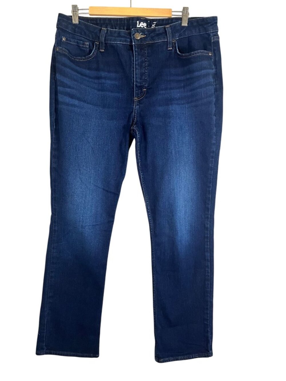 Denim Straight Leg Mid Rise Jeans Blue 18L Western Cowgirl Rodeo Concert Classic